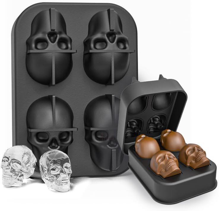3D Skull Ice Cube Molds, Fun and Creative Tray