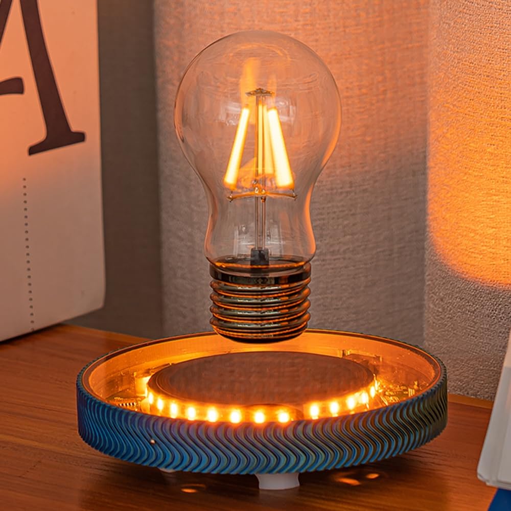 Levitating Light Bulb with Rainbow Floating Effect