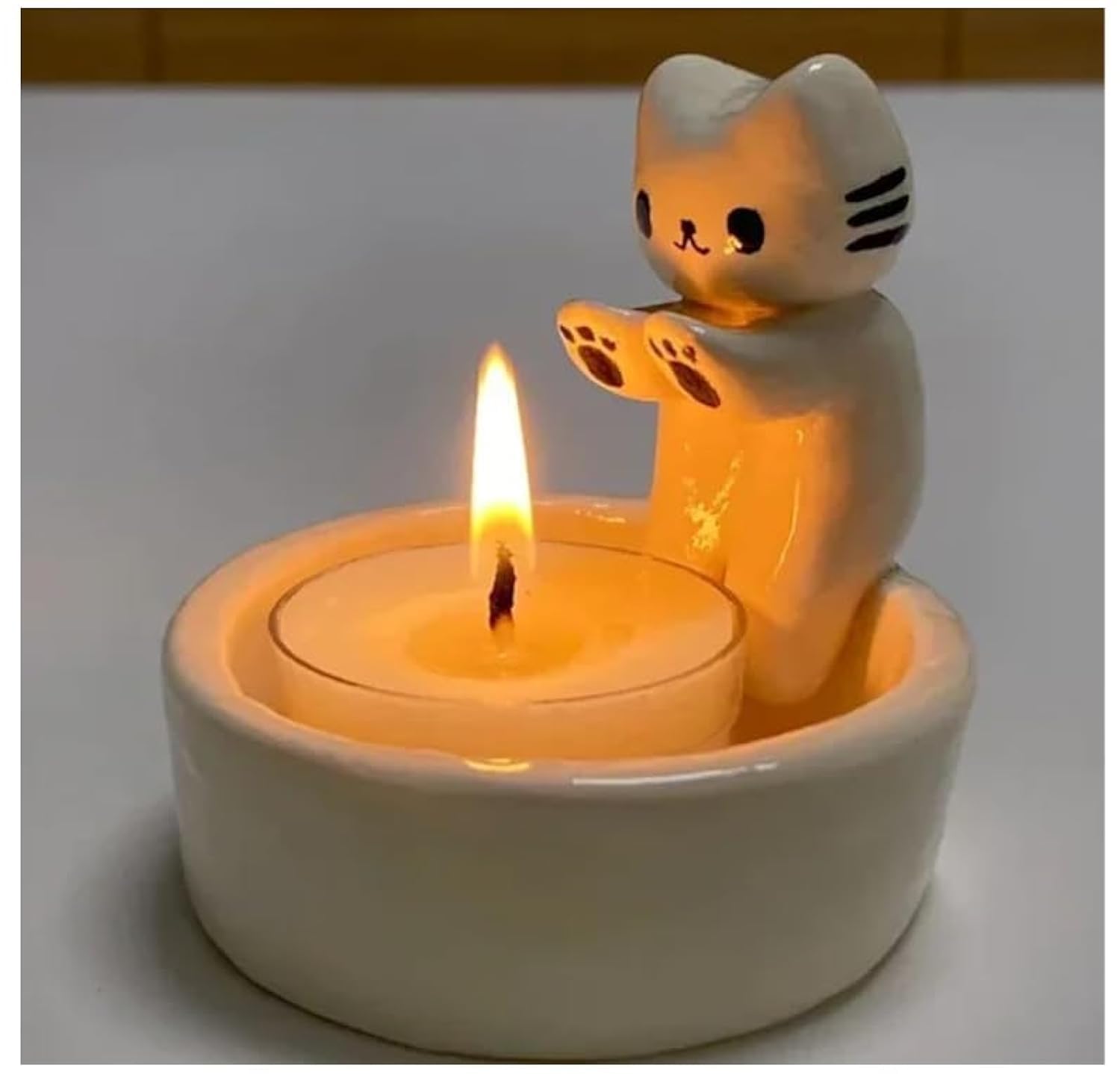 Handmade Ceramic Cat Light Holder