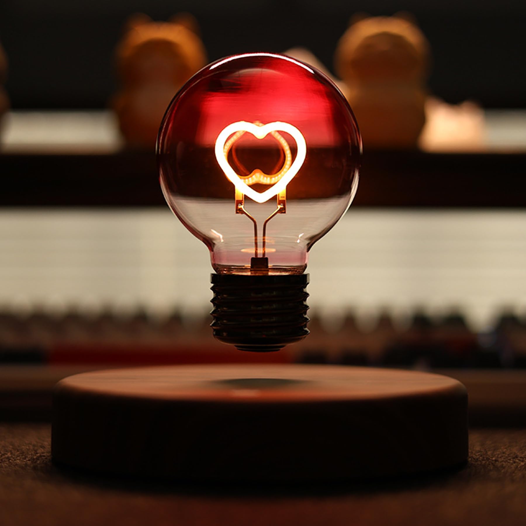 Magnetic Floating Heart Bulb Suspension Table Lamp