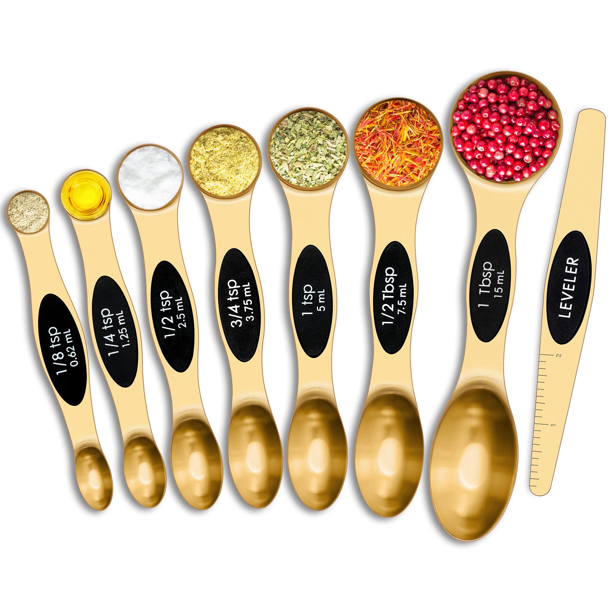 Magnetic Measuring Spoons Set Stainless Steel