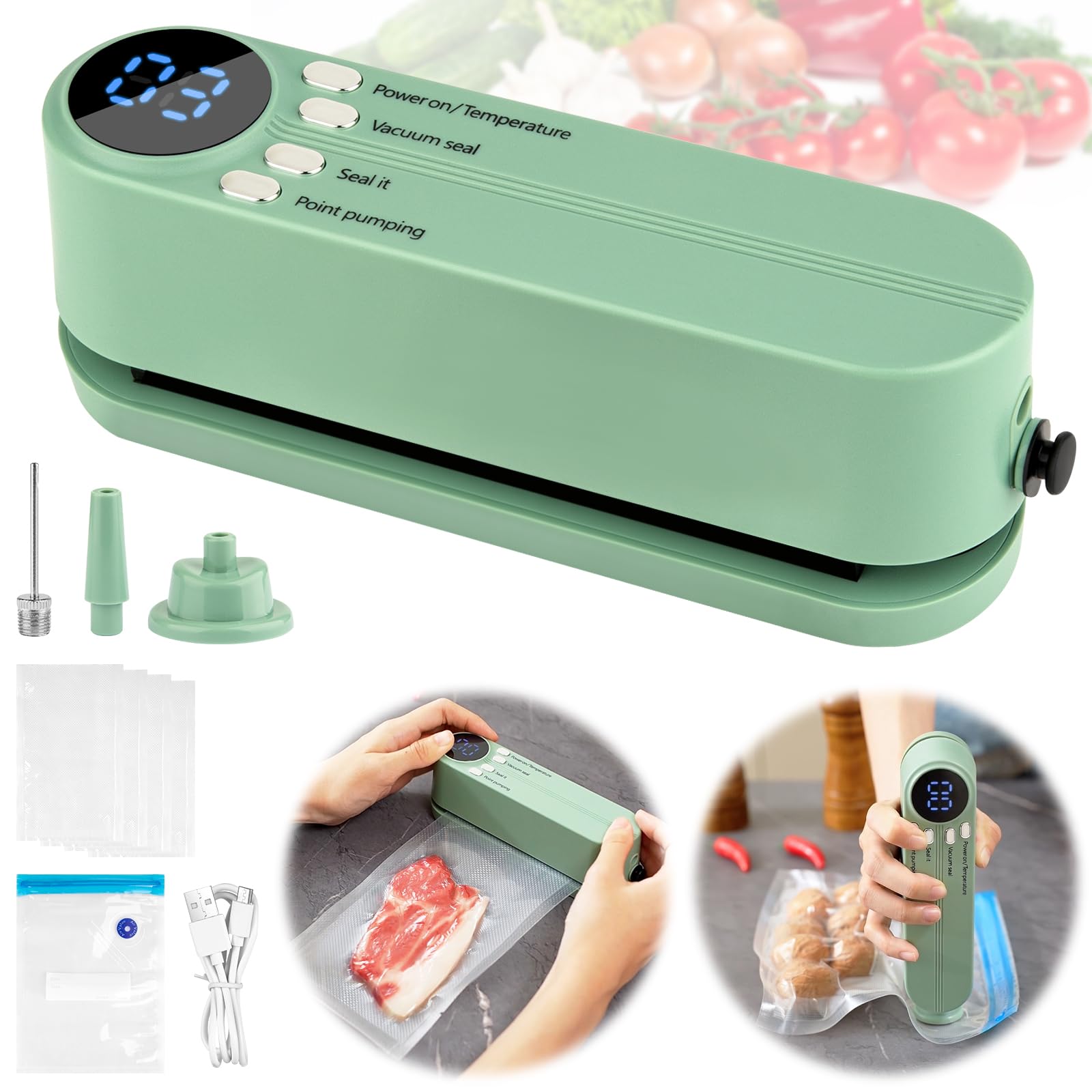 Mini Cordless Vacuum Sealer for Food Storage