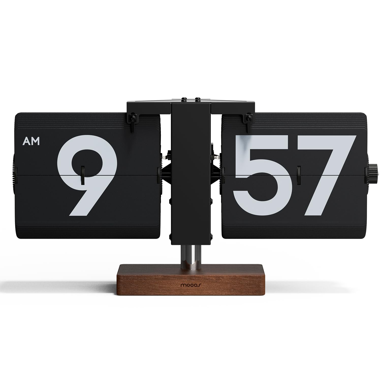 Classic Modern Wood Big Flip Desk Clock