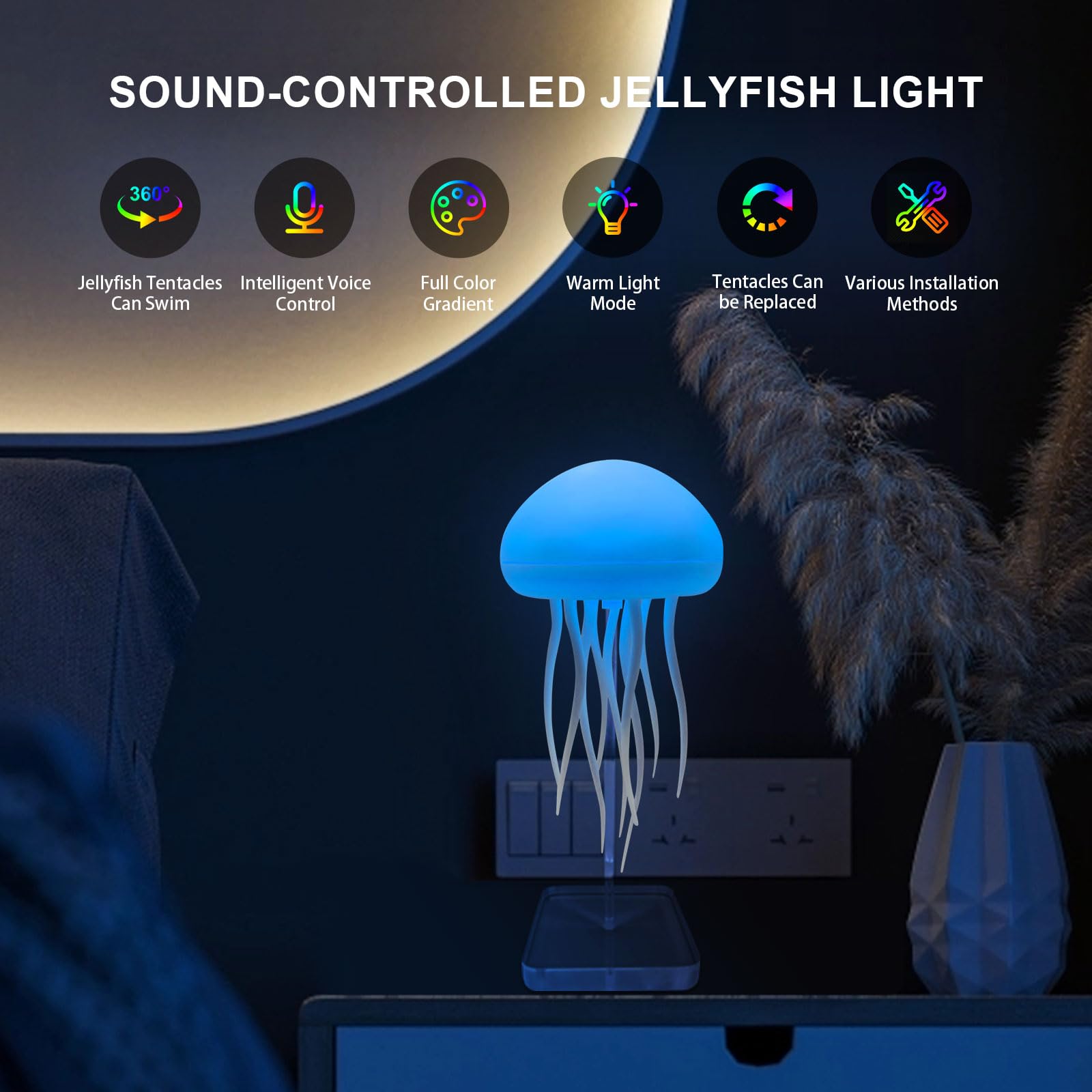 Jellyfish Lamp with Dancing Tentacles