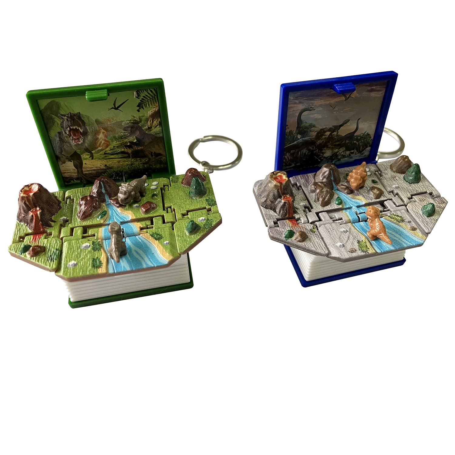 Mini Dinosaur Pop-Up Book Keychain