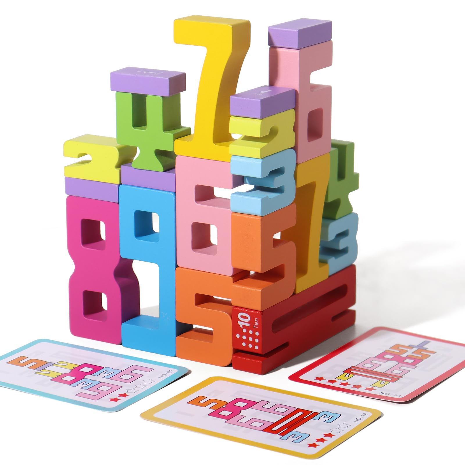 Wooden Number Stacking Blocks