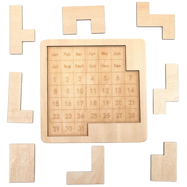 Daily Calendar Wooden Logic Puzzle Game