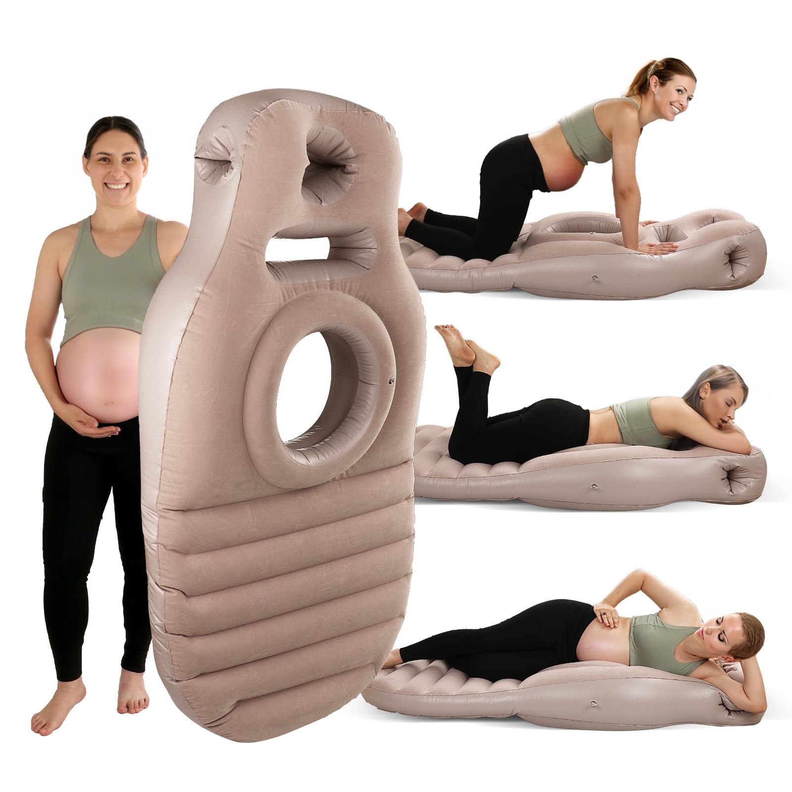 Inflatable Pregnancy Pillow with Belly Hole