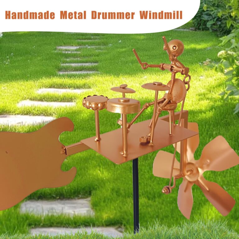 Metal Drummer Windmill Sculpture