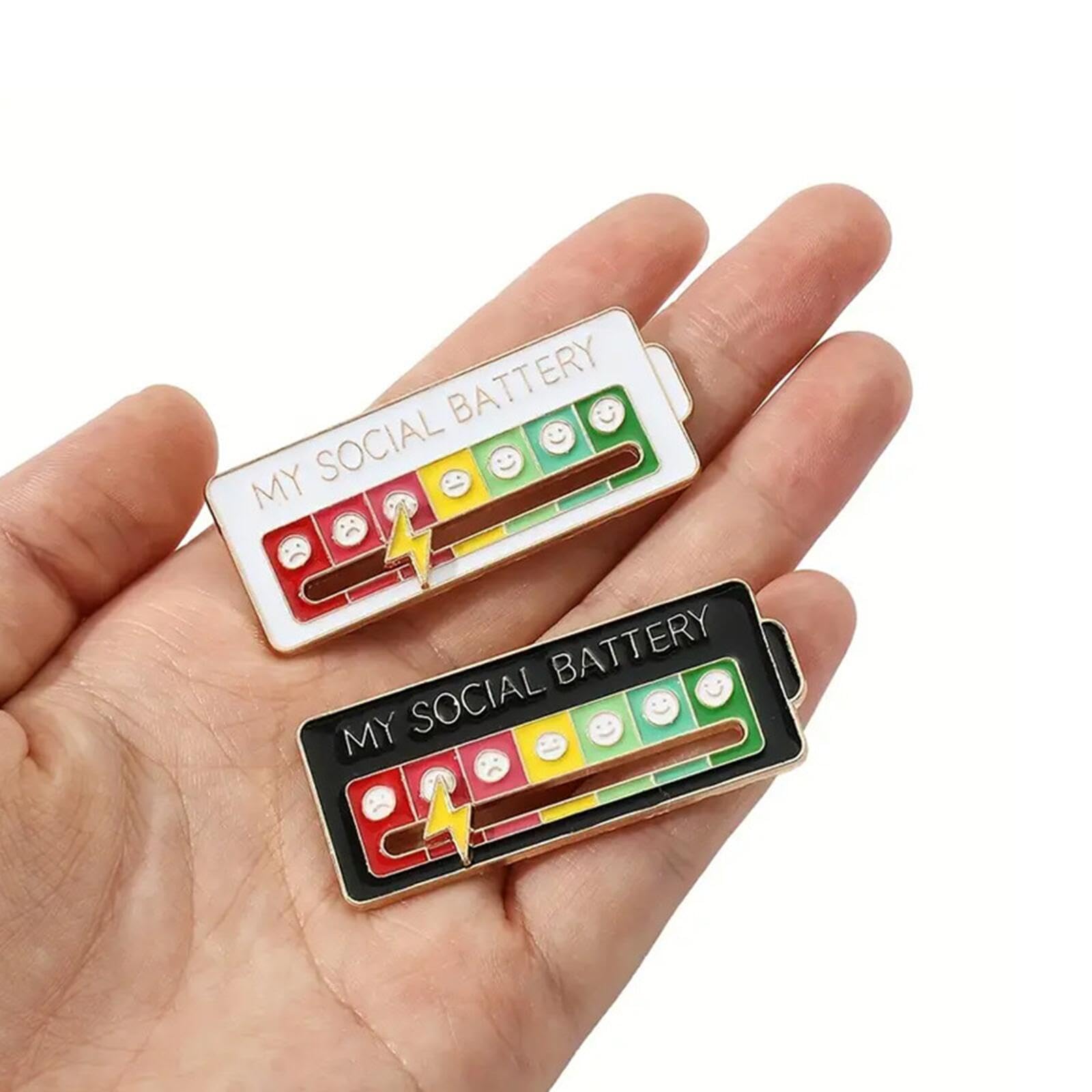 My School Battery Cute Enamel Pin Set