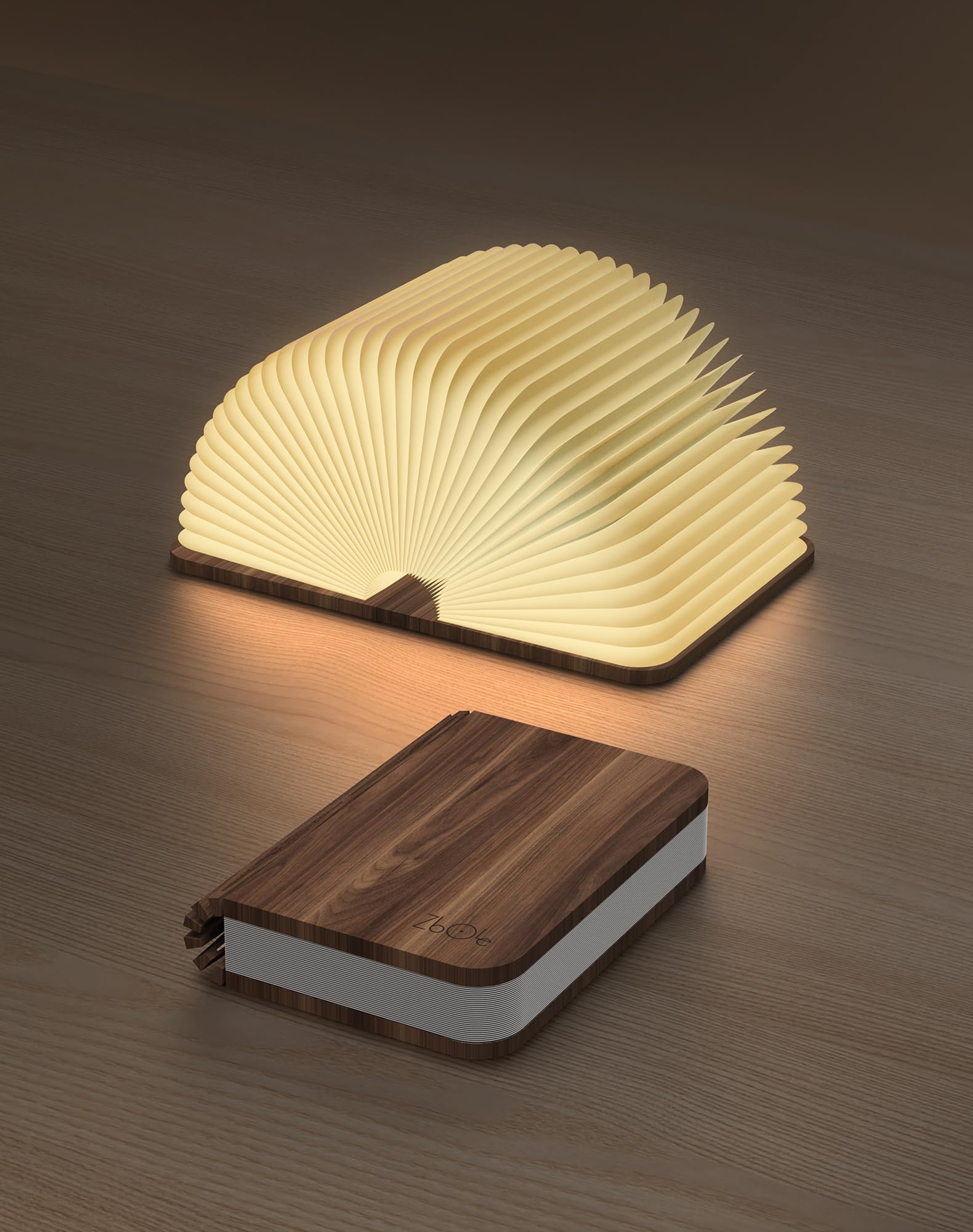 Wooden Folding Book Lamp