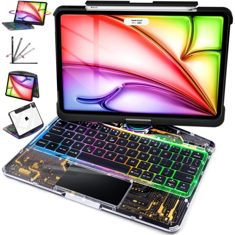 iPad Air Keyboard Case with Trackpad & RGB Backlight