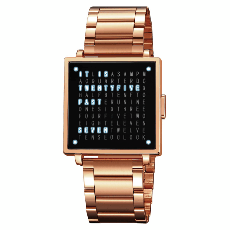 Men's Text Dial Watch, Unique Square Face Business Style