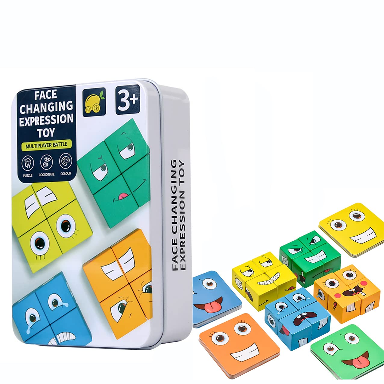 Wooden Face-Changing Cube Game for Kids – Montessori Educational Toy