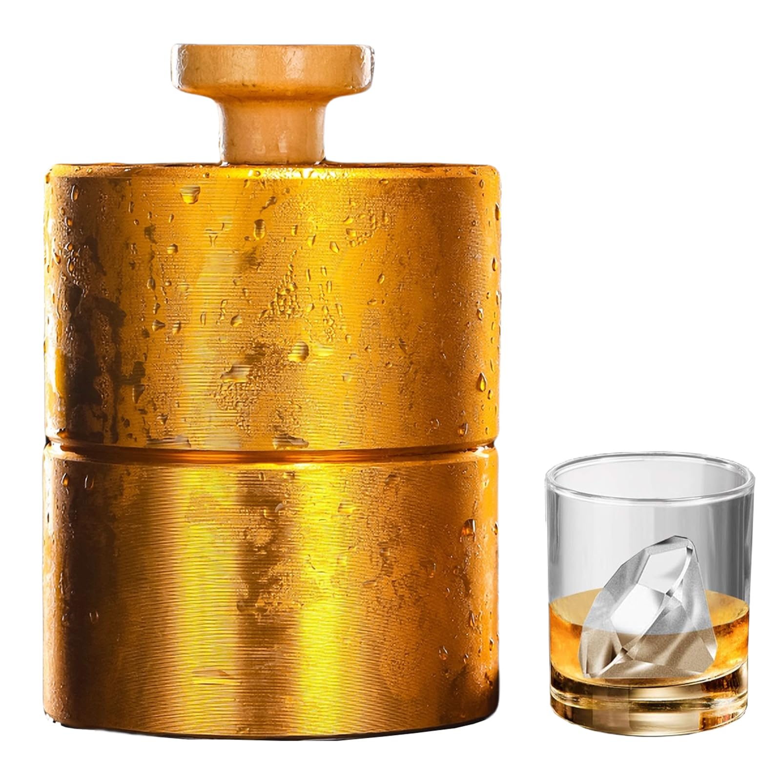 Large Crystal Clear Ice Maker for Whiskey & Cocktails