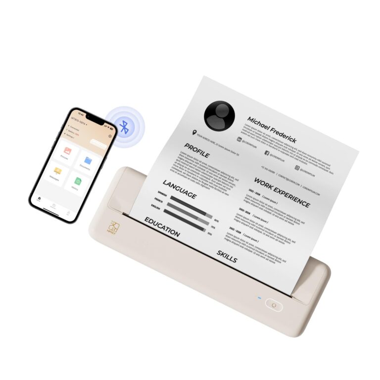 Portable Thermal Printer, Wireless Inkless Mobile Printing