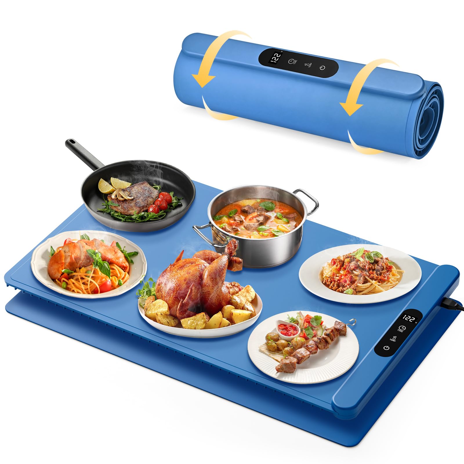 Upgrade Graphene Food Warming Mat – Fast, Rollable, with Timer