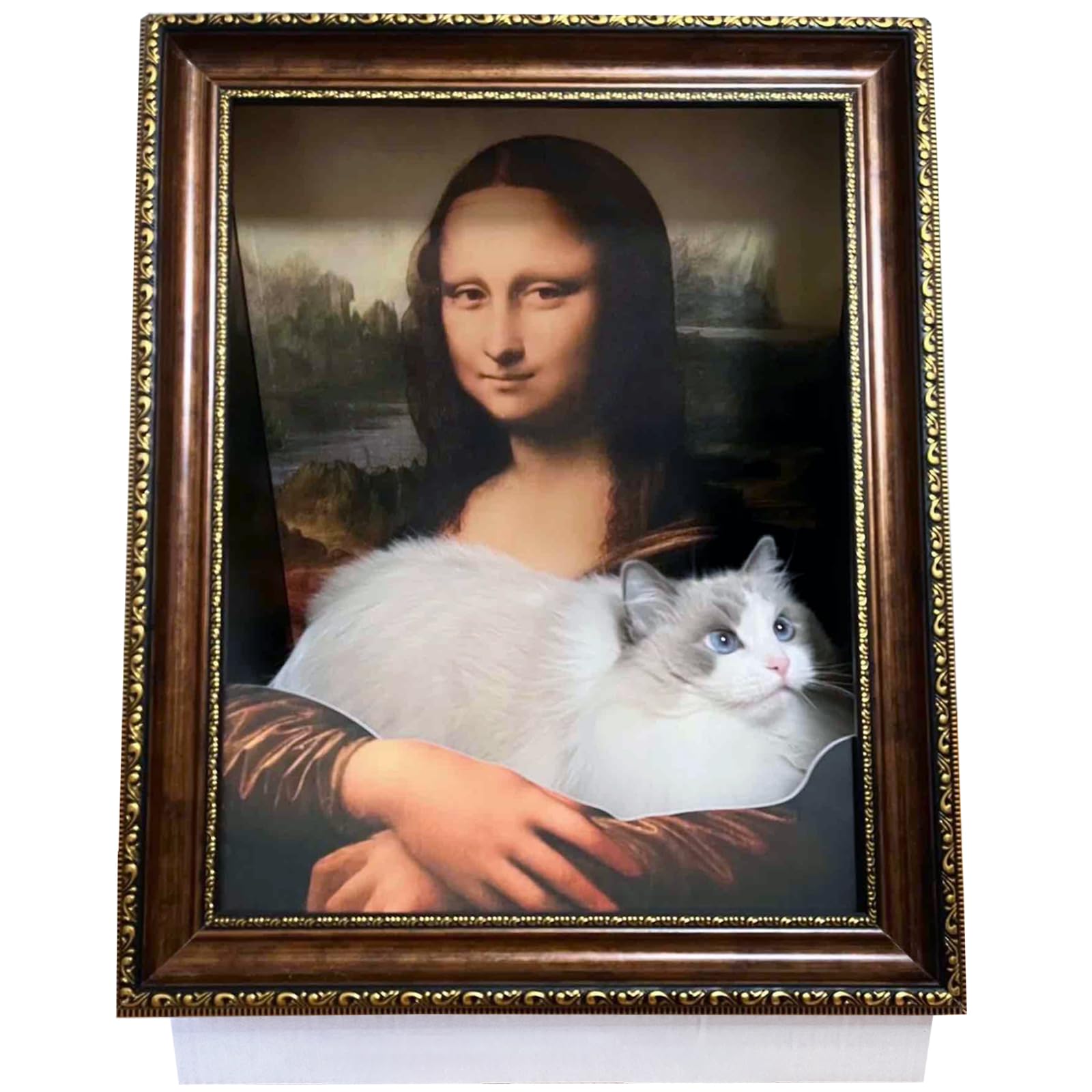 Mona Lisa Cat Scratcher Bed – Artistic Cardboard Cat House
