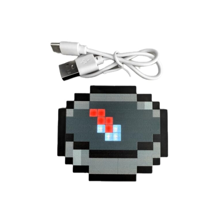 Real-Life Minecraft Compass – Rechargeable Pixel Art Pendant