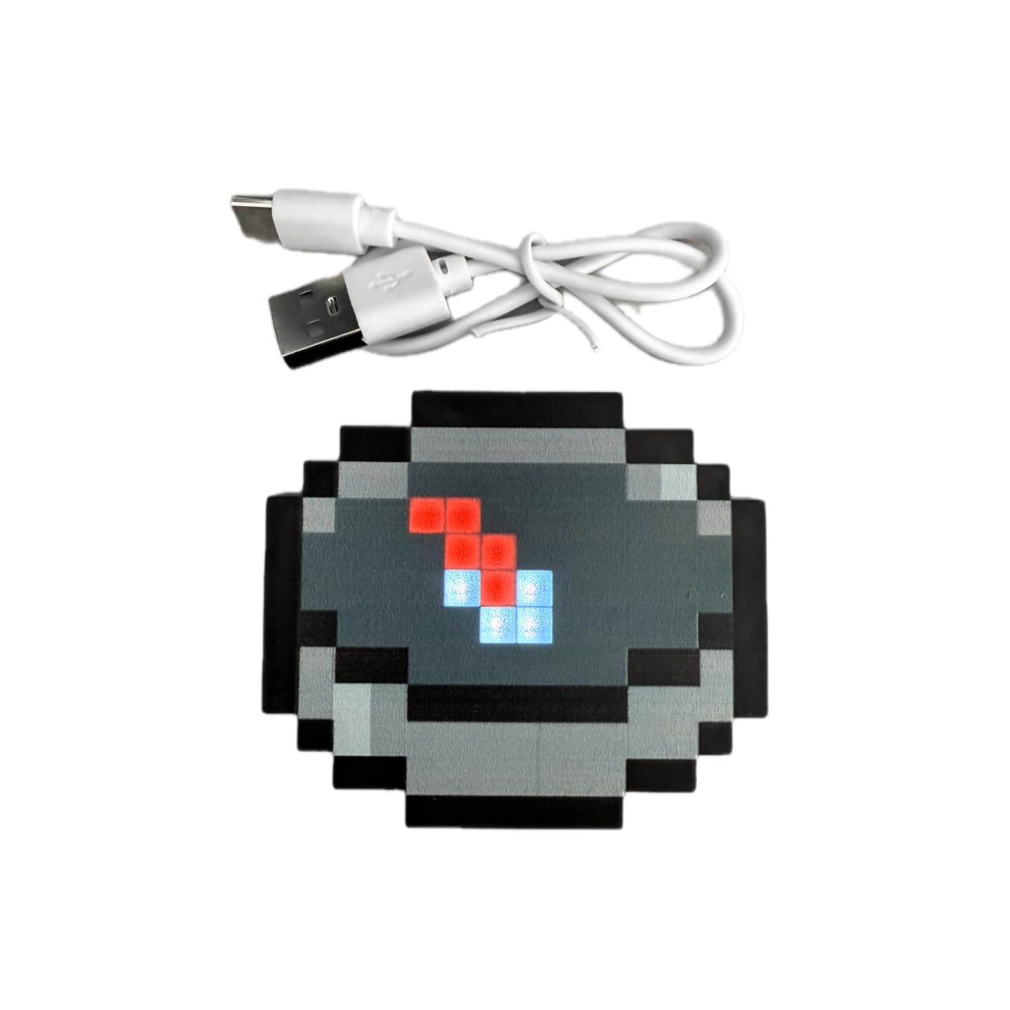 Real-Life Minecraft Compass – Rechargeable Pixel Art Pendant